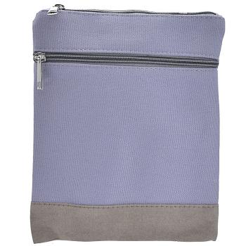 Handtasche Canvas Crossbag uni grau